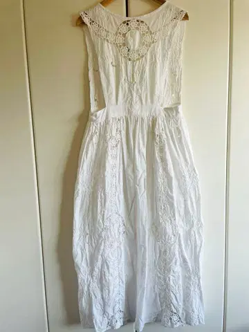 빈티지 레이스 크로스 리메이크 에이프런 원피스