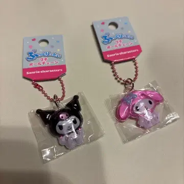 산리오 캐릭터즈 푹신푹신 푸치 볼체인 마이멜로디 쿠로미