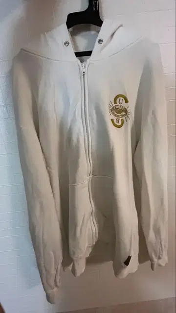 Subciety 화이트 집업 후드티 XL