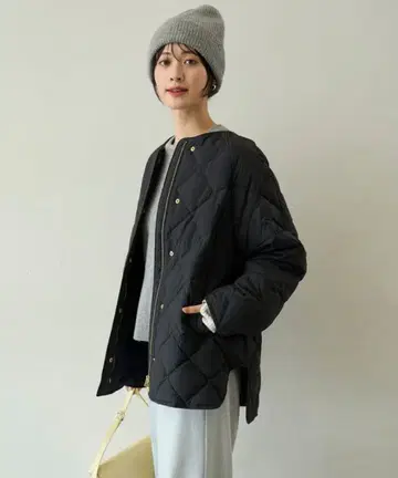 UNFILO TAION 콜라보 퀼팅 블루종