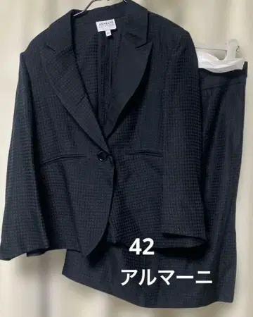 ARMINI 블랙 체크 무늬 정장 세트 42