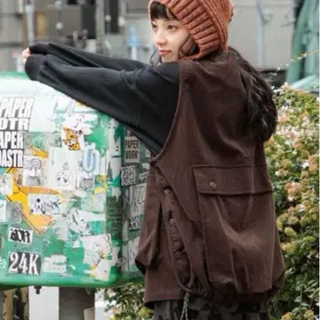 보이즈 실루엣 포켓 베스트 2 브라운