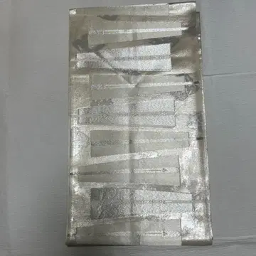 후쿠로 오비 실버 세련된 부채 패턴