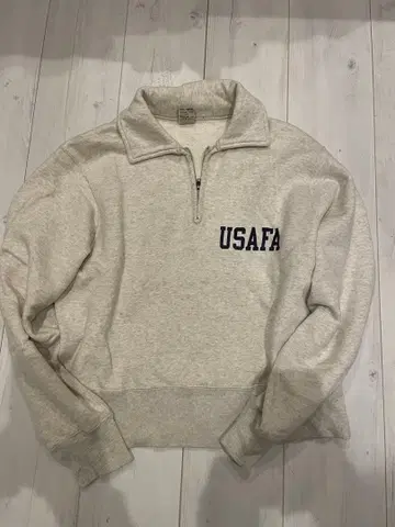 버즈릭슨 하프 지퍼 맨투맨 USAF A 염색 프린트 미군