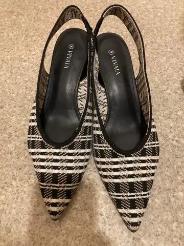 VIVAIA 체크 무늬 슬링백 뮬