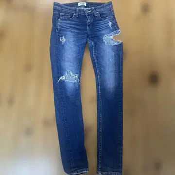 GYDA 데미지 가공 스키니 데님 다크 블루