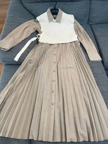 코코딜 플리츠 원피스 니트 베스트 세트