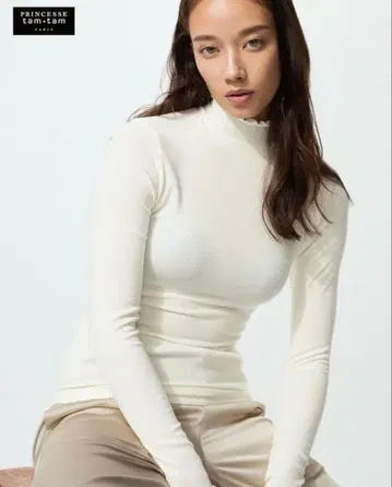 울트라 웜 히트텍 캐시미어 블렌드 리브 하이넥 T