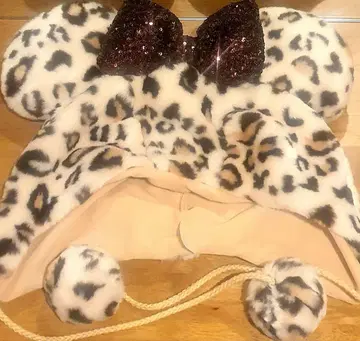 새상품 디즈니 팬캡 미니 레오파드 무늬 브라운