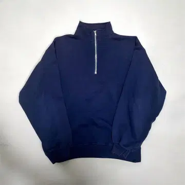 90s 러셀 하프 집 맨투맨 네이비