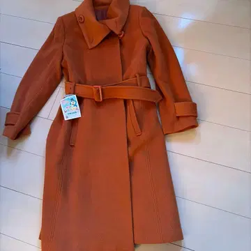 오렌지 롱 코트 벨트 포함