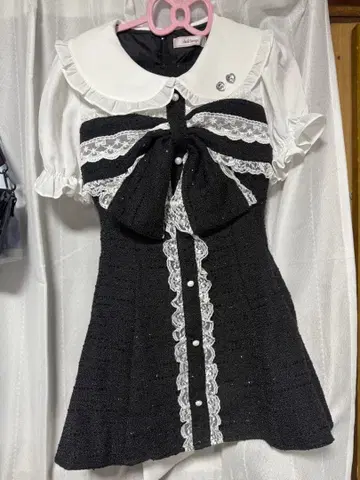 Ank Rouge 트위드 리본 셋업