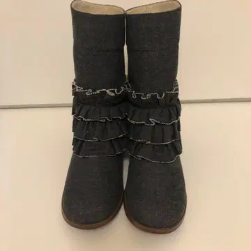 핑크하우스 데님 프릴 부츠 L