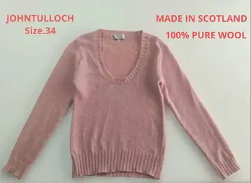 존털록 JOHNTULLOCH 셰틀랜드 울 V넥 니트 34 사이즈