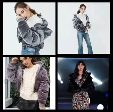 EVRIS 벨로아 숏 다운 후드 탈부착 가능