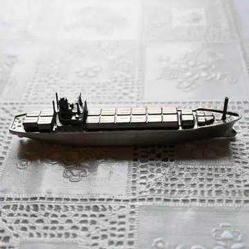 일본 NYK LINE 화물선 금속제 입체 모형 탁상 기념품 쇼와 시대