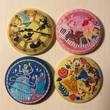 디즈니 자수 캔뱃지 4개 세트