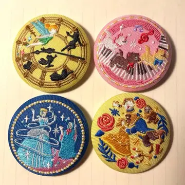 디즈니 자수 캔뱃지 4개 세트