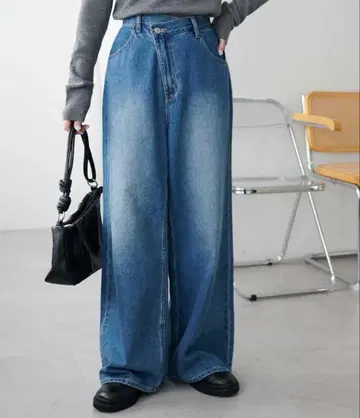 discoat 라이트 온스 데님 와이드 팬츠 M