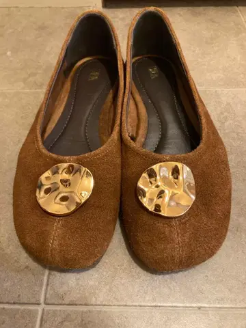 [ 새상품급 ] ZARA 브라운 스웨이드 플랫슈즈 [ ZARA ]