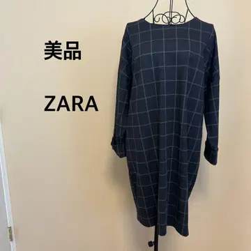 [새상품급] ZARA/여성용/긴팔/원피스/그레이/체크