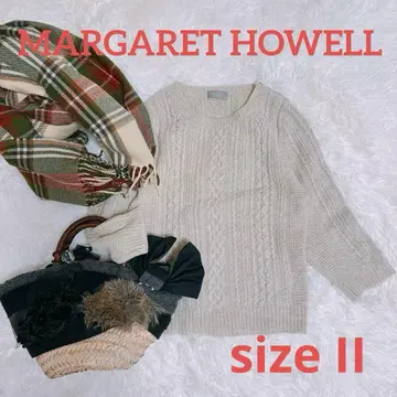 [ MARGARET HOWELL ] 모 100% 케이블 니트 스웨터 M
