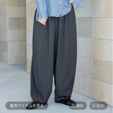 studio CLIP 턱개더 와이드 팬츠