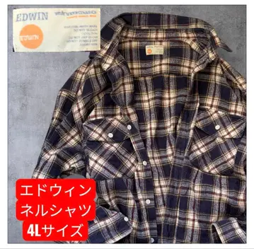 에드윈 체크 무늬 플란넬 셔츠 4L