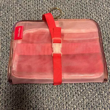 sogno 메쉬 파우치 핑크 계열 수납 포켓 3개