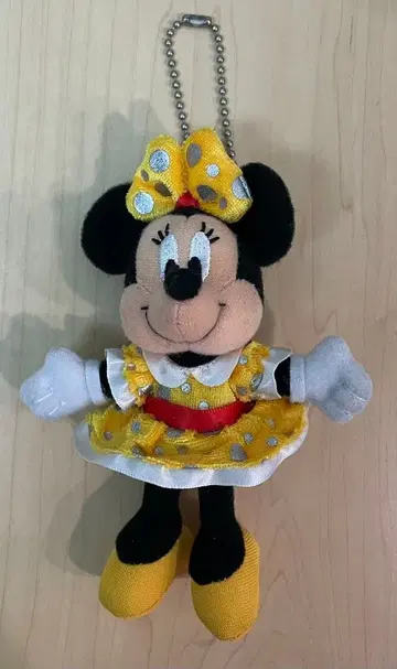 미니 마우스 봉제 인형 키링 옐로우 컬러 디즈니 리조트