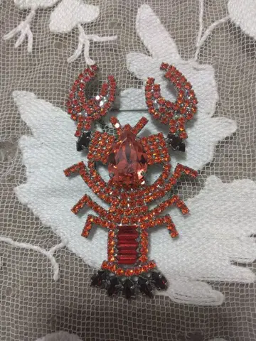 레어 REINE ROSALIE 레이네 로잘리 랍스터 브로치 빨간색 아쉬페