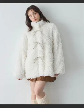 INGNI 보아 블루종 아이보리