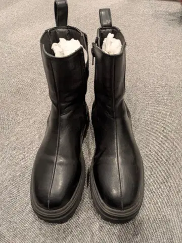 AZUL 블랙 사이드 고어 부츠 가죽