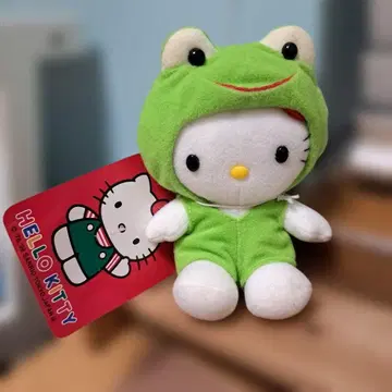 헬로키티 개구리 코스튬 봉제 인형