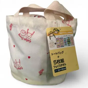 산리오 페이스 타월 5개 세트 토트백 포함 시마무라 해피 백