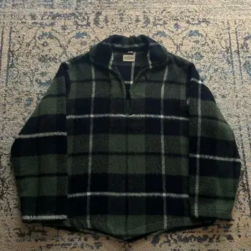 60s 울 셔츠 풀오버 체크 빈티지 검 50s