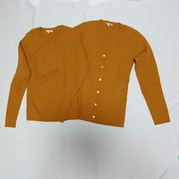 Lui Chantant 오렌지 스웨터&가디건 38