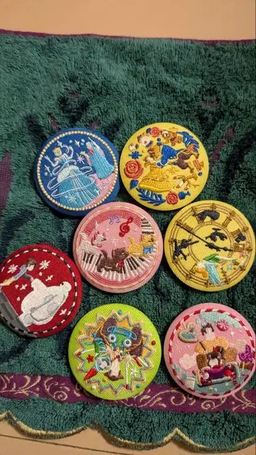 자수 캐릭터 핀 배지 7개 세트