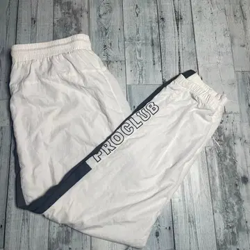 PRO CLUB 화이트 나일론 팬츠 빅 사이즈