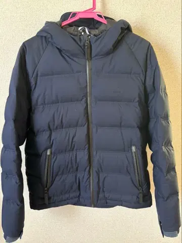 LACOSTE 후드 부착 다운 자켓 US M 네이비