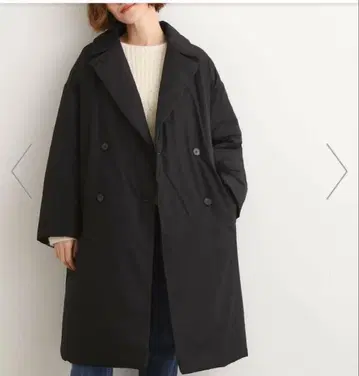 스티치리스 충전솜 코트 블랙 S 사이즈