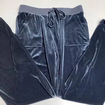 SHEIN 다크 그레이 벨벳 팬츠 US S