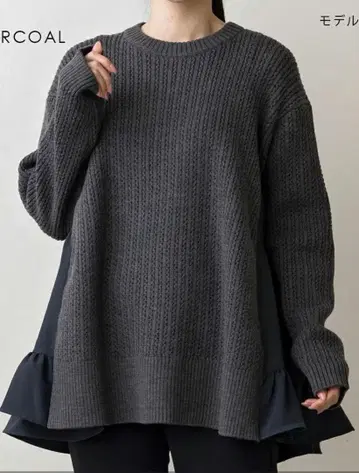 SONO 미사용 새상품 사이드 티어드 튜닉 니트 풀오버