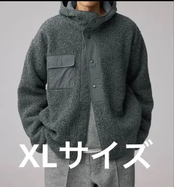 ENGINEERED GARMENTS GU 보아 플리스 스냅 후드티 XL