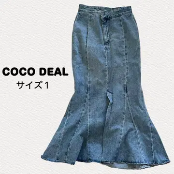 새상품급 COCO DEAL 데님 머메이드 스커트 1 라이트 블루