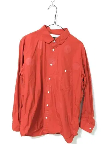 나리후리 셔츠 긴팔 사이클 셔츠 L 사이즈 빨간색 레드 도트 패턴