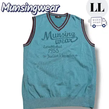 Munsingwear 니트 베스트 LL 골프 로고 자수 일본제