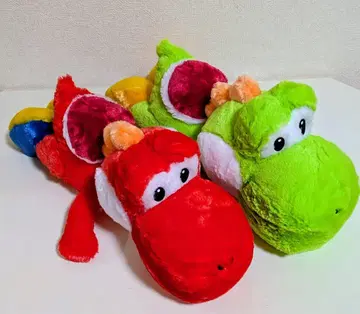 슈퍼 마리오 요시 축 늘어지는 봉제 인형 2개 세트 프라이스 레드 그린