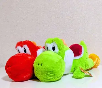 슈퍼 마리오 요시 축 늘어지는 봉제 인형 2개 세트 프라이스 레드 그린