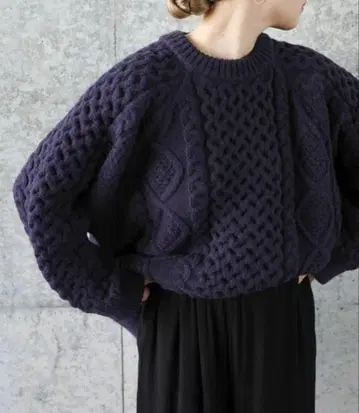 셀렉 모카 select moca 케이블 빈티지 니트 네이비